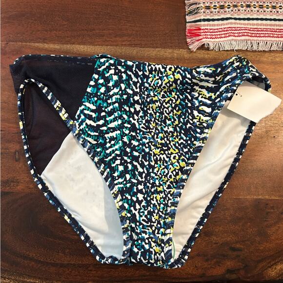 Vince Camuto Abstract Animal Print High-Leg Mesh Swim Bikini Bottoms NWT Size M - Picture 3 of 6